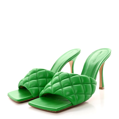 Bottega Veneta Nappa Matelasse Padded Mule Sandals 41 Parakeet 3 of 15