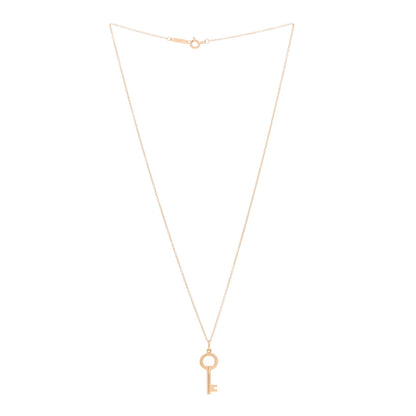Tiffany 18K Rose Gold Modern Keys Round Open Key Pendant Necklace 3 of 5