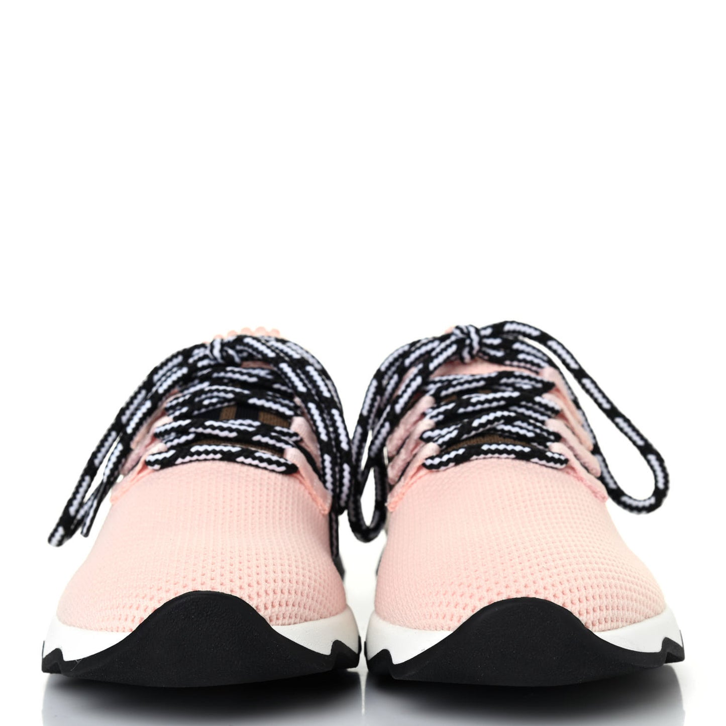Stretch Knit Jacquard FF Lace-Up Sock Sneakers 36 Pink