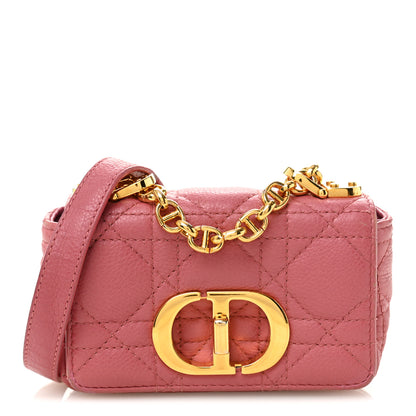 Christian Dior Supple Calfskin Cannage Micro Caro Bag Pink 1 of 9