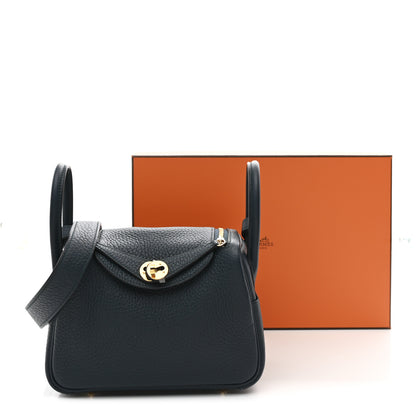 Hermes Taurillon Clemence Mini Lindy 20 Vert Cypress 11 of 11