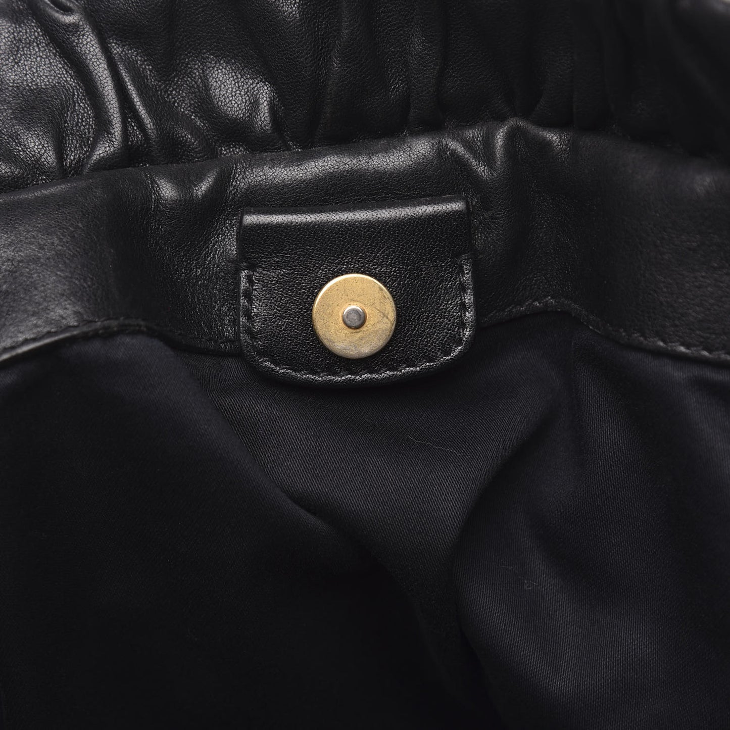 Vitello Lux Gathered Tote Black