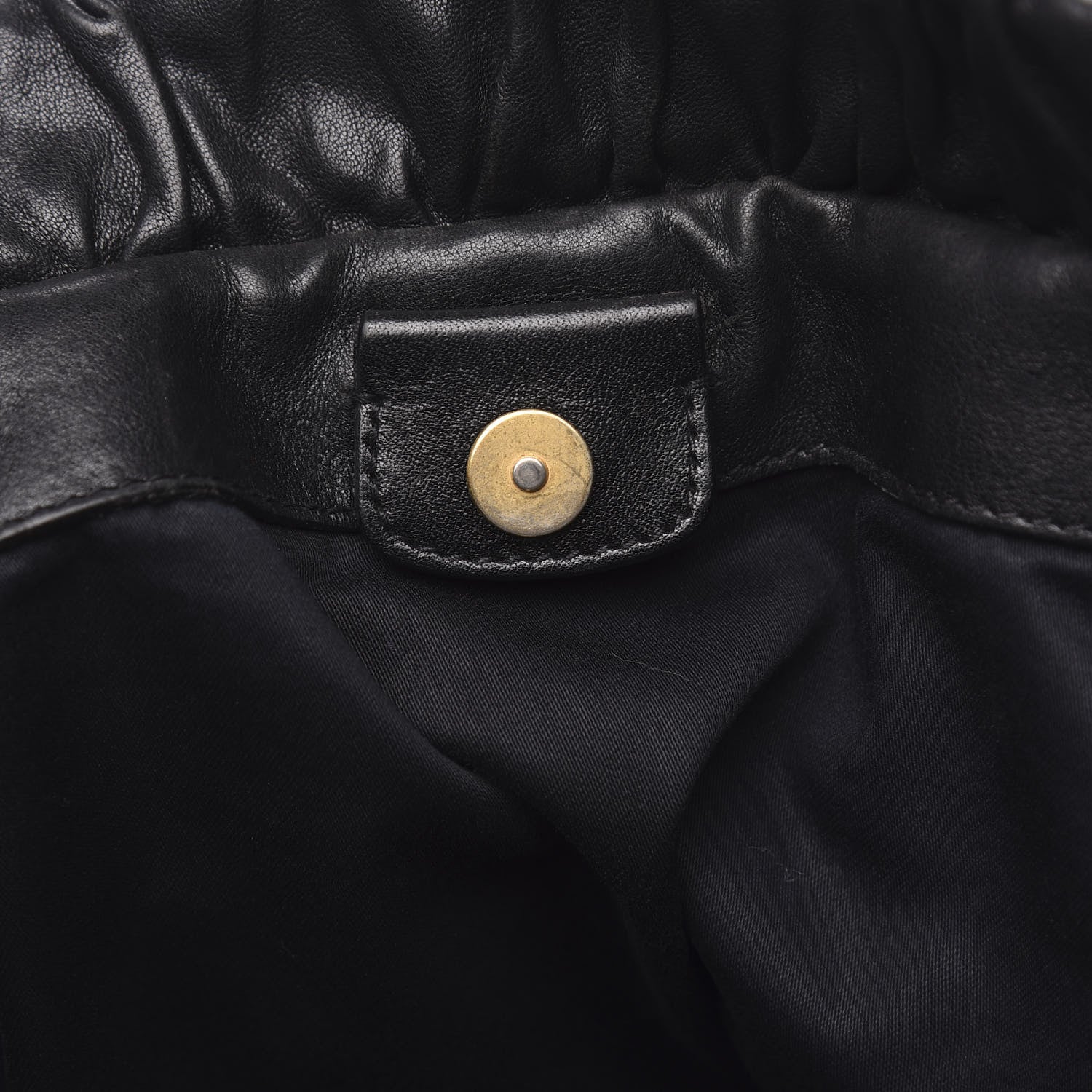 Miu Miu Vitello Lux Gathered Tote Black 17 of 17