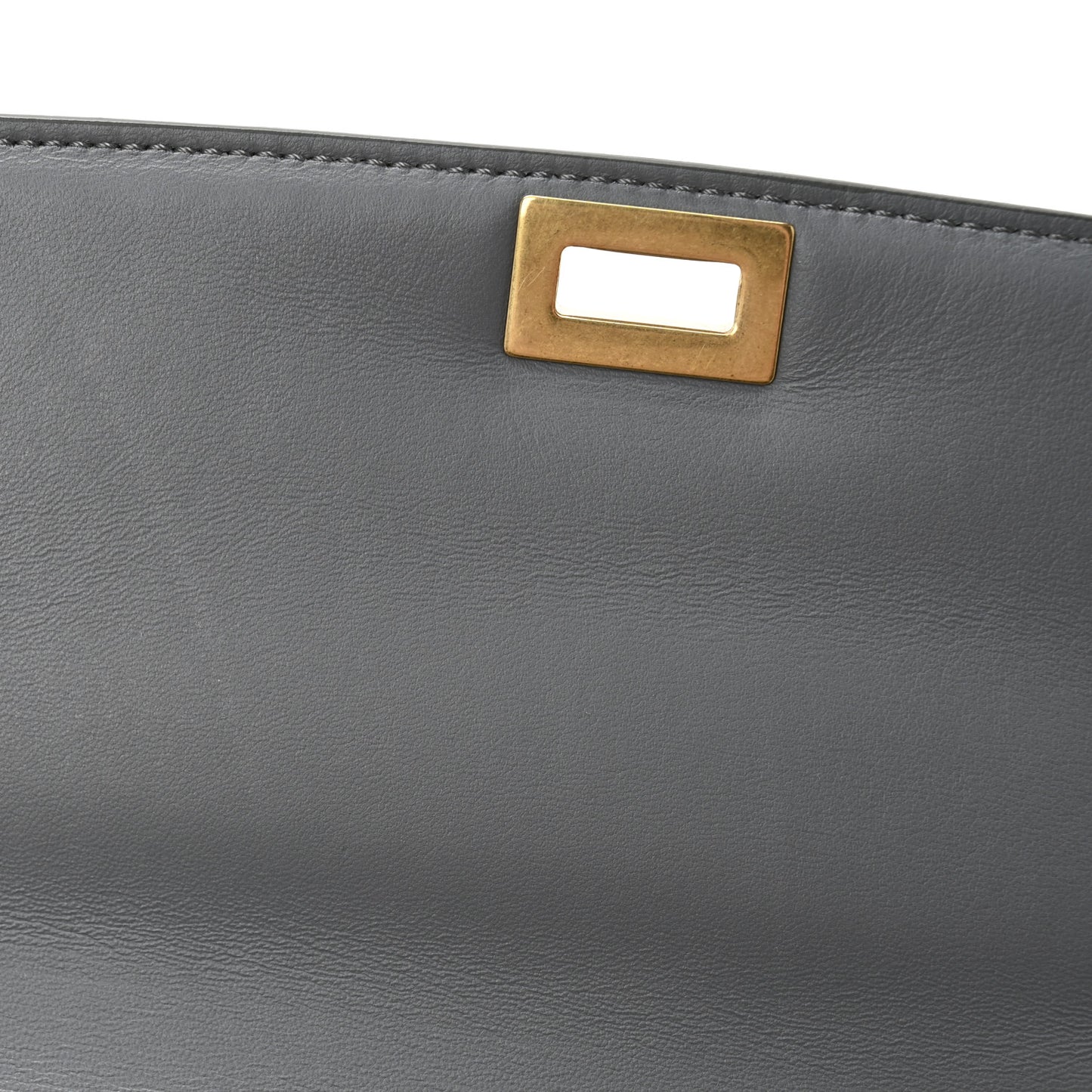 Liege Calfskin Medium Classic Box Flap Bag Grey