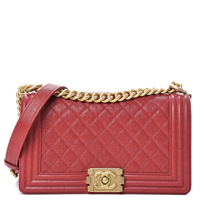 Chanel Caviar Quilted Medium Boy Flap Red 1 of 12