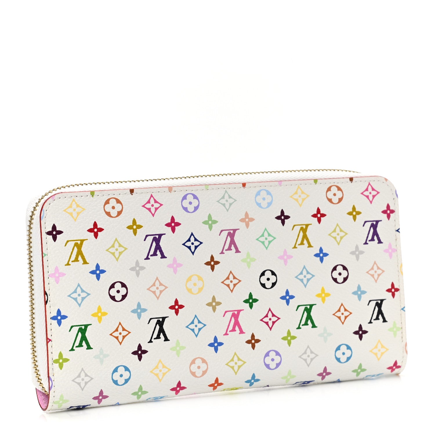 Louis Vuitton Monogram Multicolor Zippy Wallet White Litchi 3 of 7
