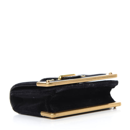 Prada Velvet Crocodile Micro Cahier Bag Black 4 of 12