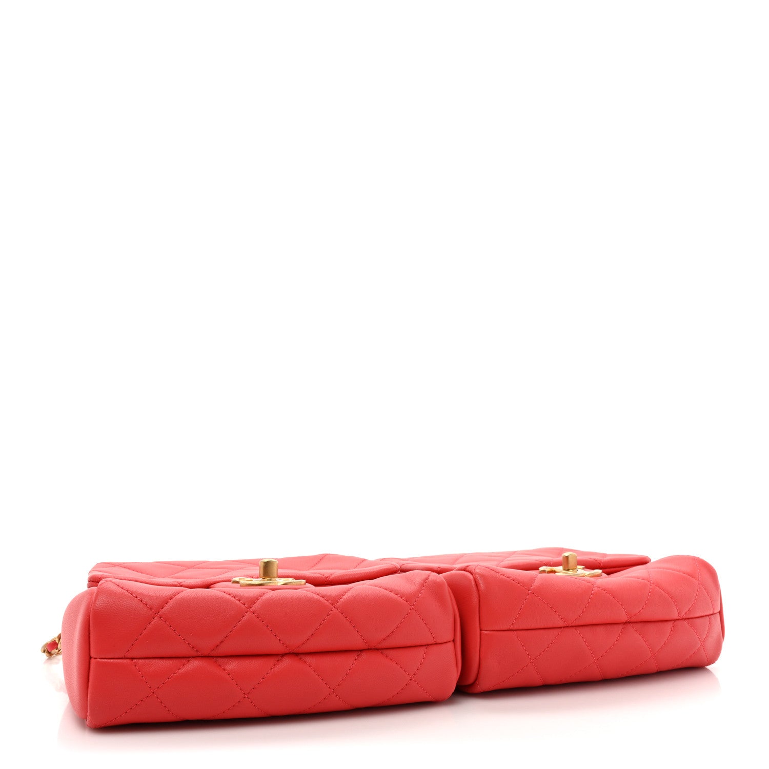 Chanel Lambskin Quilted Side-Packs Red 4 of 14