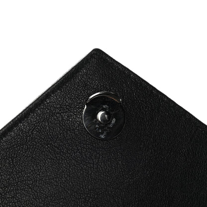 Saint Laurent Sheepskin Matelasse Chevron Monogram Medium College Bag Black 9 of 13