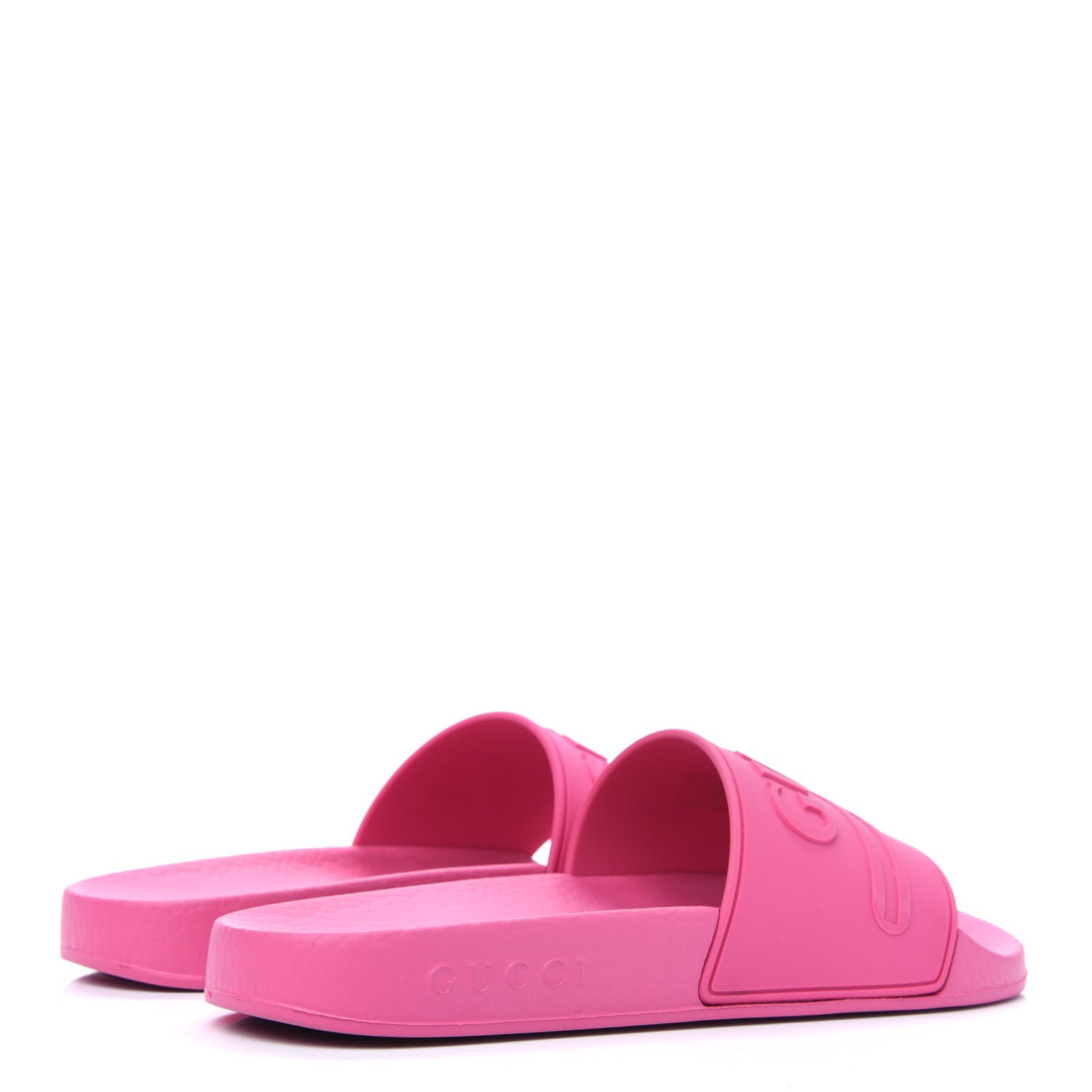 Gucci Rubber Womens Logo Slide Sandals 36 Fuchsia 4 of 8