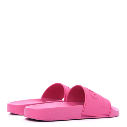 Gucci Rubber Womens Logo Slide Sandals 36 Fuchsia 4 of 8