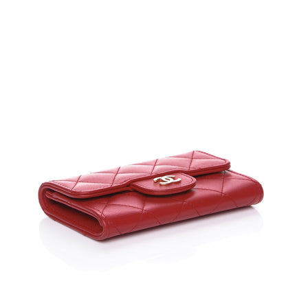 Chanel Lambskin Quilted Flap Card Holder Dark Pink 4 of 8