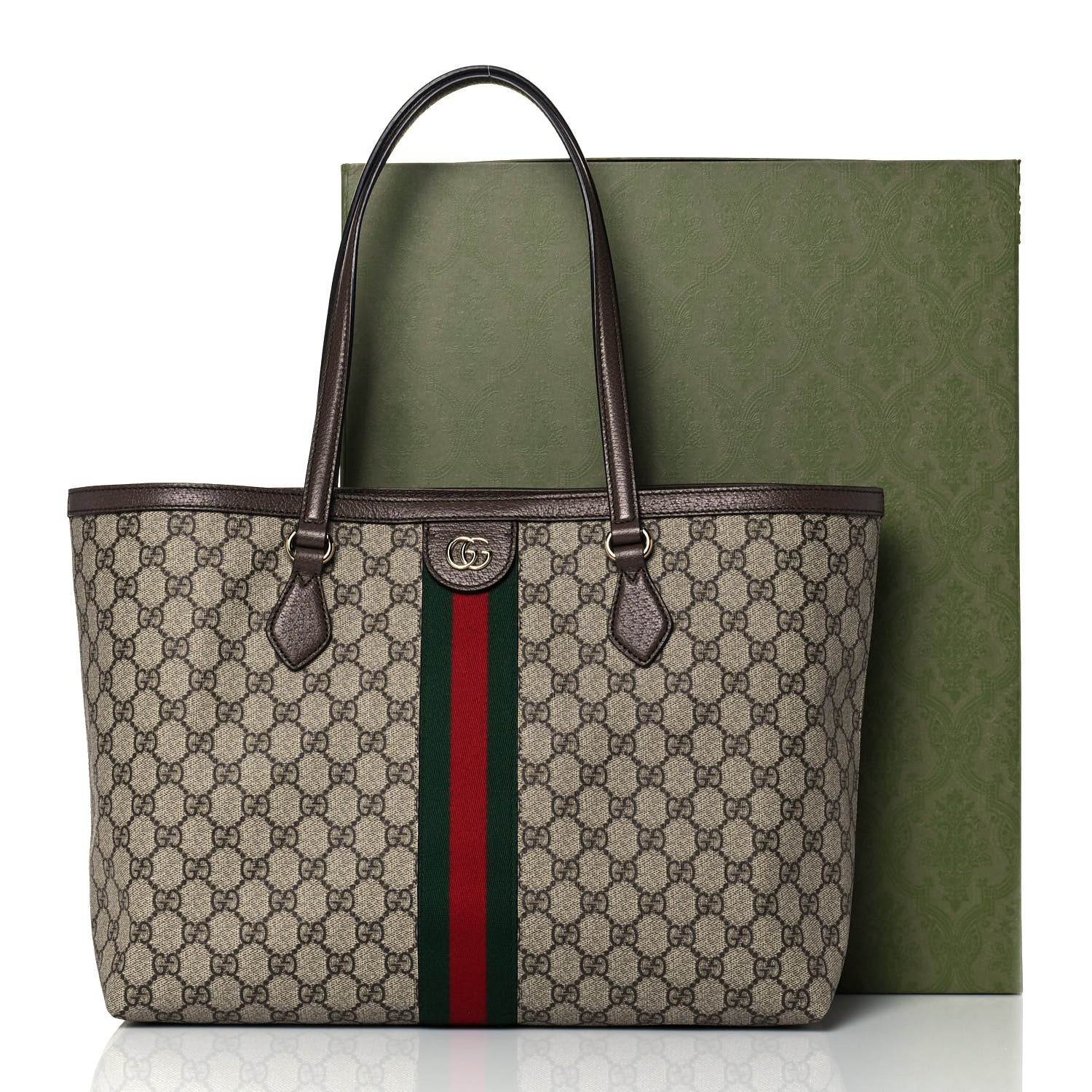 Gucci GG Supreme Monogram Medium Ophidia Shopping Tote Brown 14 of 14