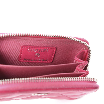 Chanel Lambskin Quilted Zip Around Coin Purse Pink 8 of 9
