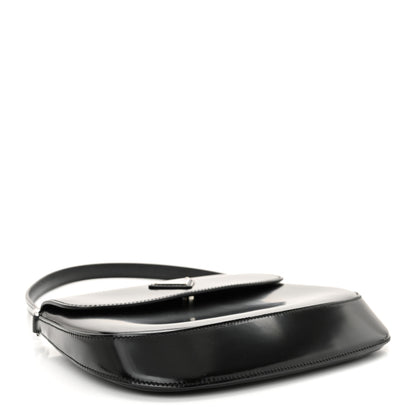 Prada Spazzolato Cleo Flap Shoulder Bag Black 4 of 12