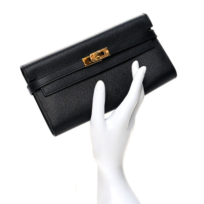 Hermes Epsom Kelly Longue Wallet Black 2 of 9