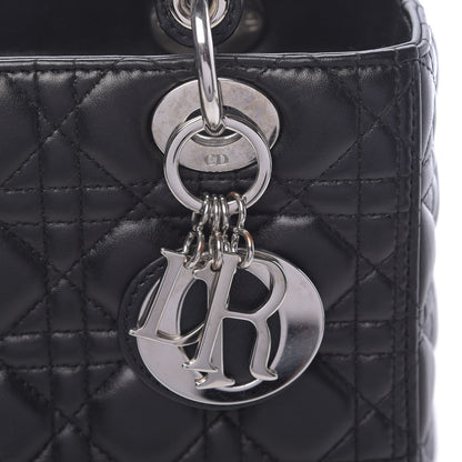 Christian Dior Lambskin Cannage Medium Lady Dior Black 9 of 11