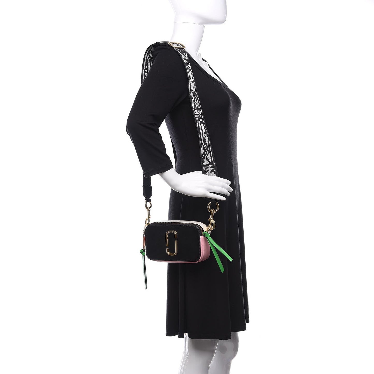 Saffiano Small Snapshot Camera Bag Black Multicolor