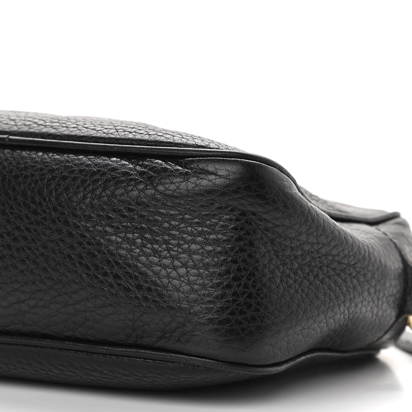 Pebbled Calfskin Small Soho Disco Bag Black