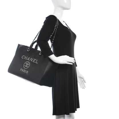 Chanel Caviar Medium Studded Deauville Tote Black 2 of 10