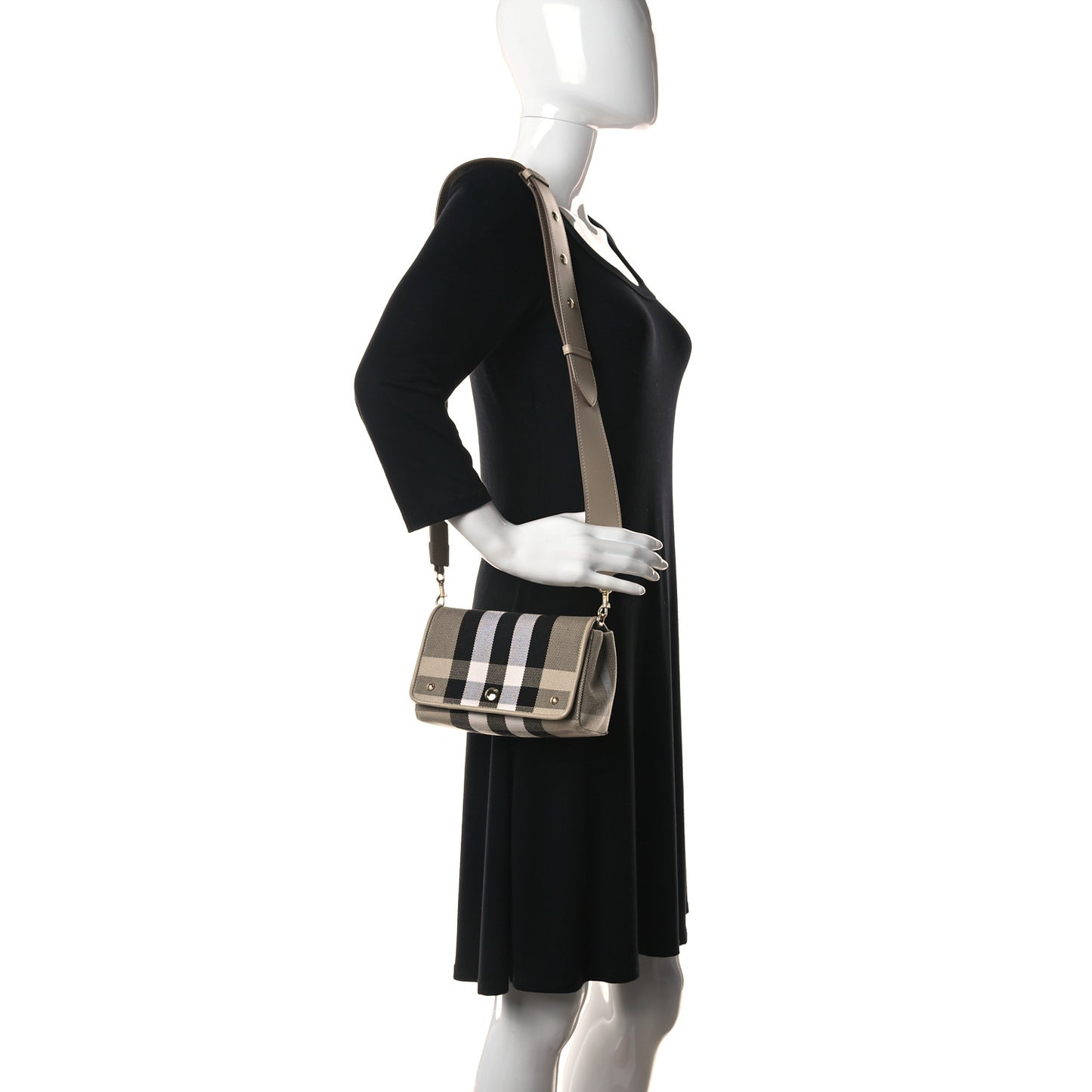 Canvas Check Hackberry Crossbody Bag Soft Fawn