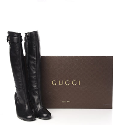 Gucci Calfskin Interlocking G Sachalin Riding Boots 37.5 Black 9 of 9