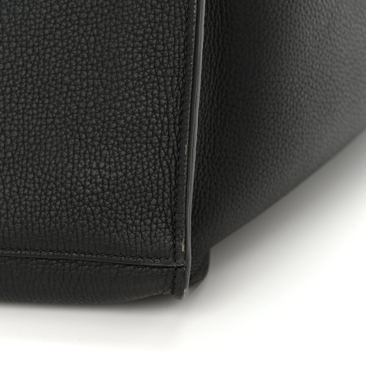 Supple Grained Calfskin Small Long Strap Big Bag Black