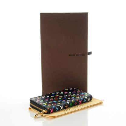 Louis Vuitton Monogram Multicolor Zippy Wallet Black 4 of 7