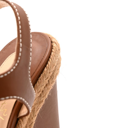 Christian Louboutin Calfskin Rope Zero Problem 140 Espadrille Wedges 35 Brown 9 of 10