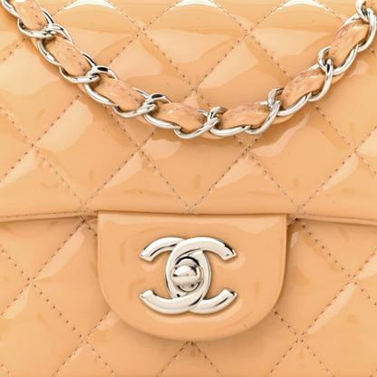 Chanel Patent Calfskin Quilted Mini Rectangular Flap Beige 8 of 13