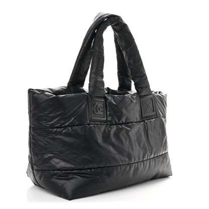 Chanel Lambskin Quilted Large Coco Cocoon Reversible Tote Black 3 of 10