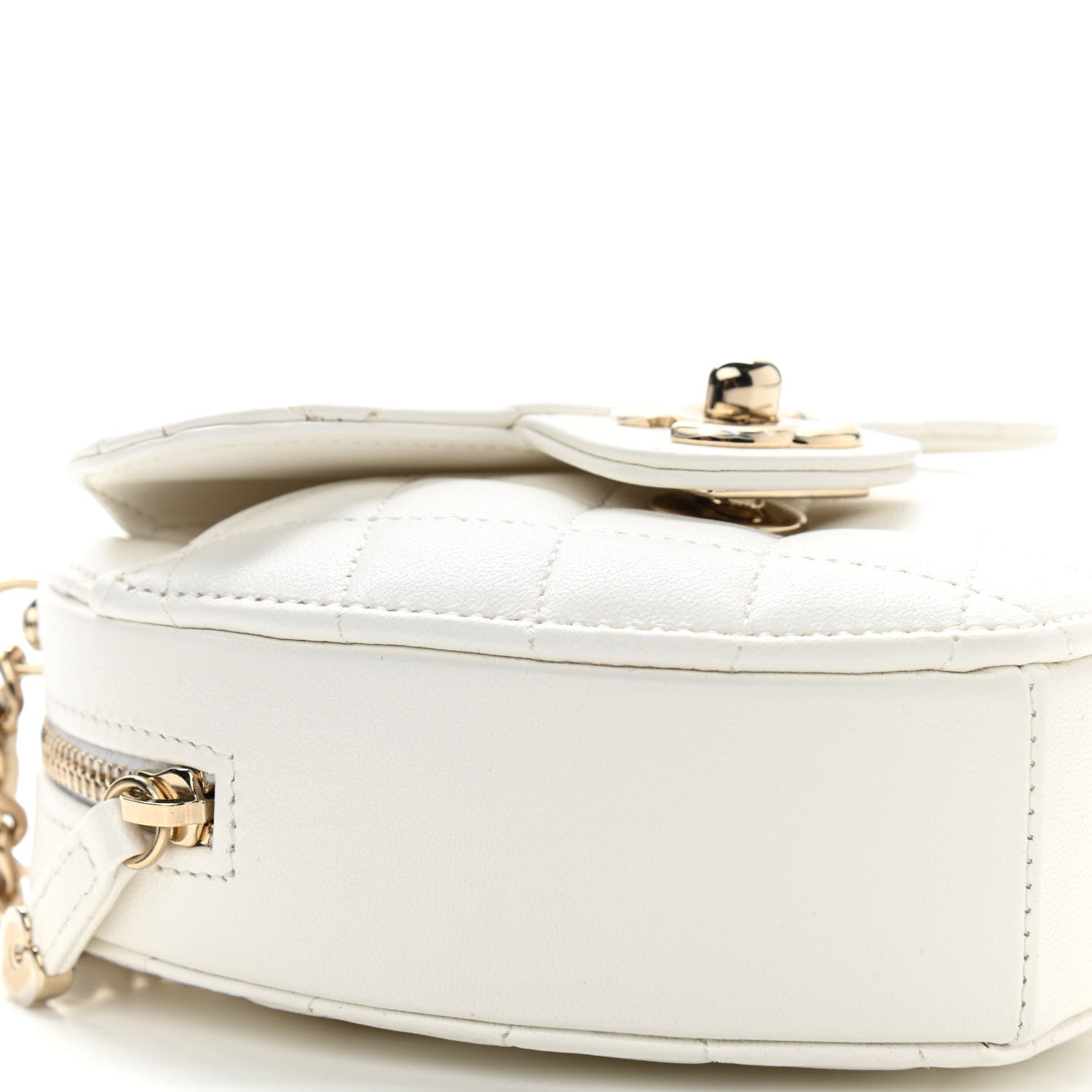 Chanel Lambskin Quilted CC In Love Heart Clutch With Chain White 9 of 11