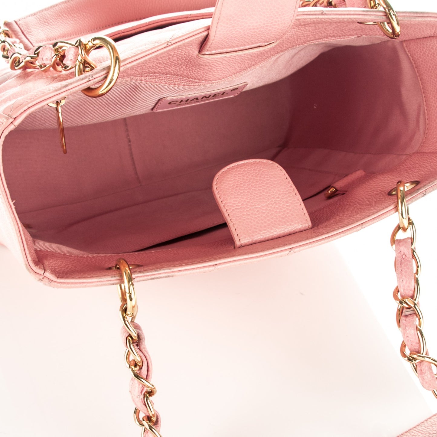 Caviar Quilted Petit Shopping Tote PST Pink