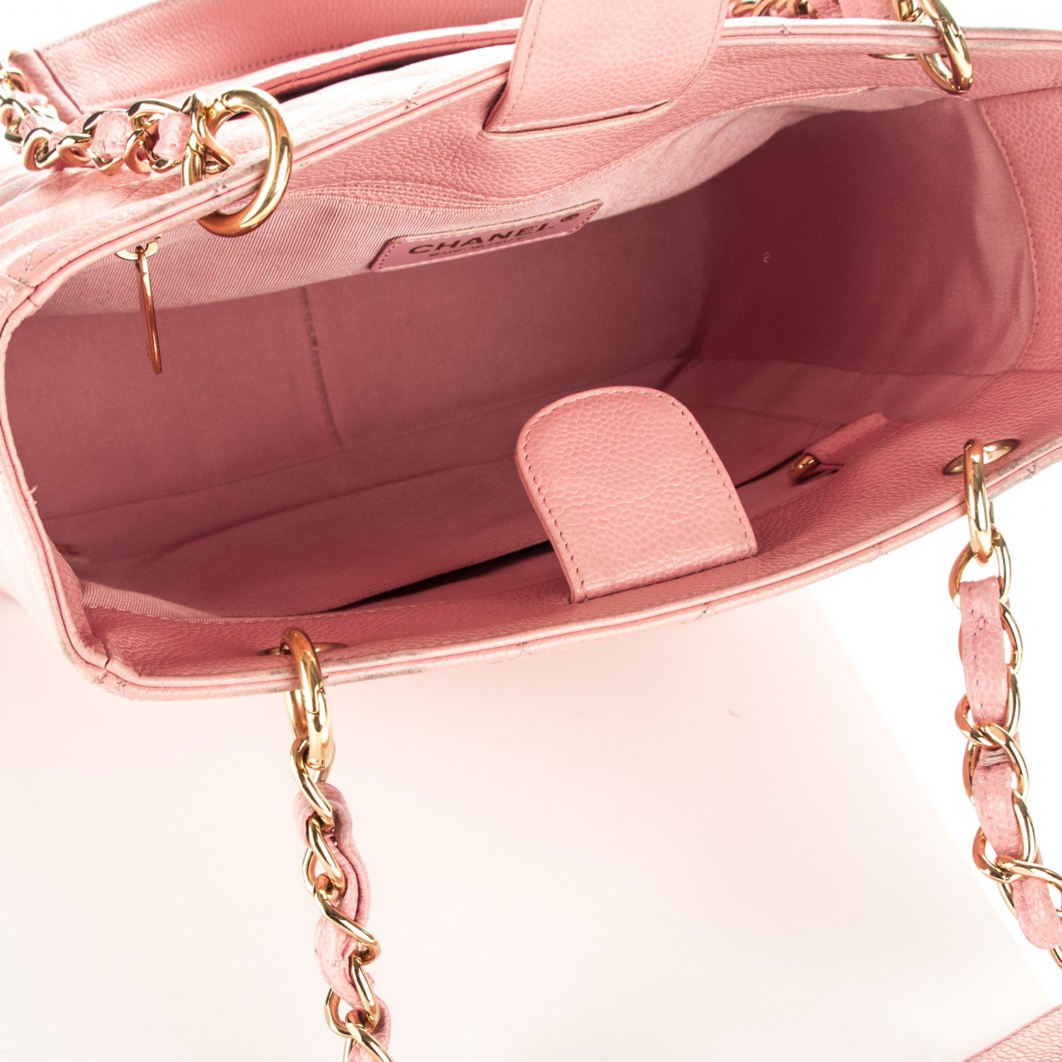 Chanel Caviar Quilted Petit Shopping Tote PST Pink 5 of 14
