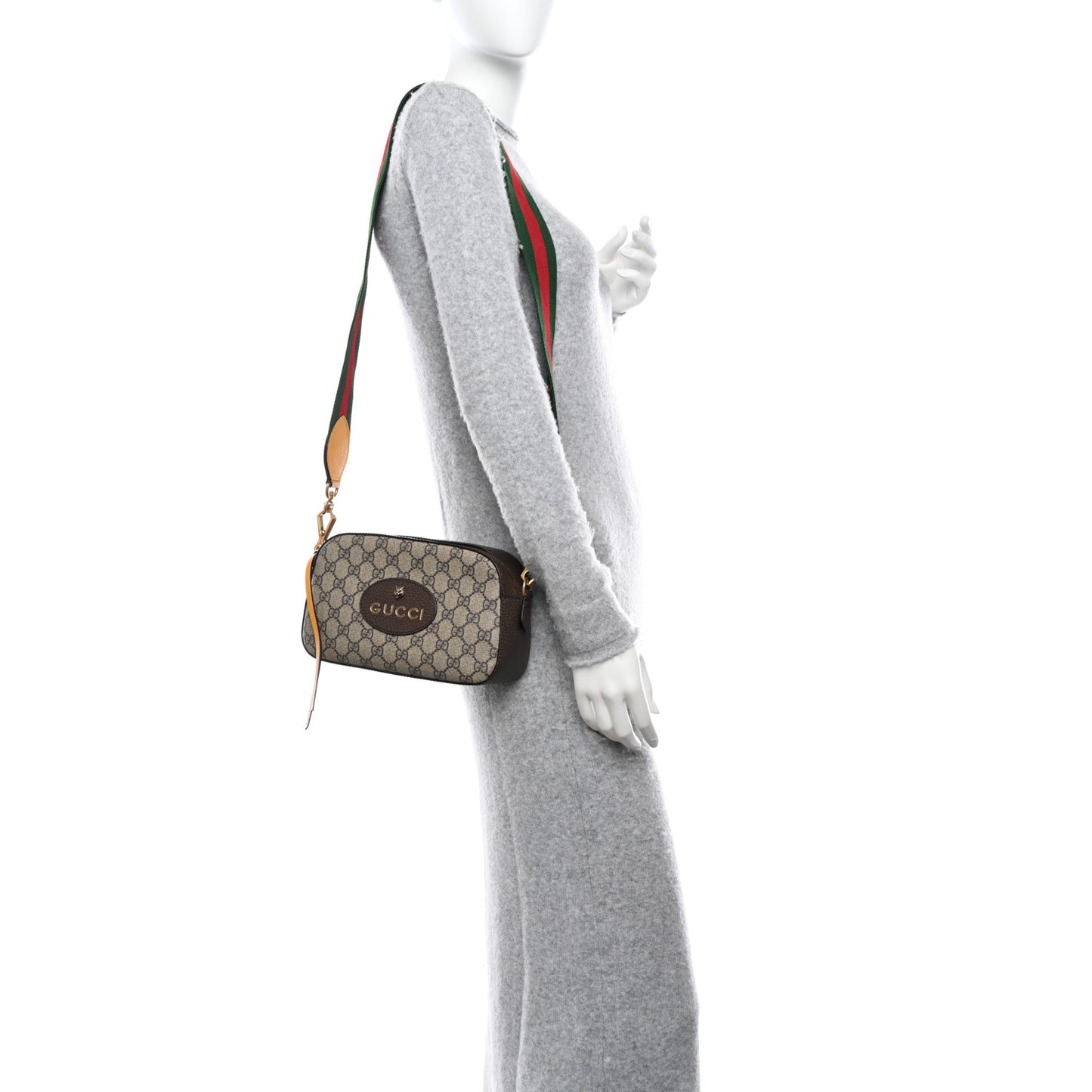GG Supreme Monogram Web Neo Vintage Shoulder Bag Beige New Acero Crop
