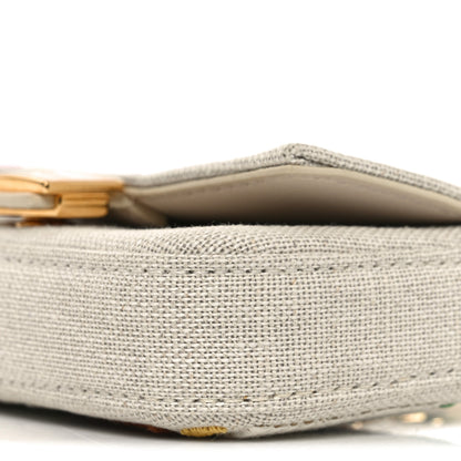 Fendi Kuban Canvas FF Embroidered Nano Baguette Charm Grezzo Multicolor 10 of 11