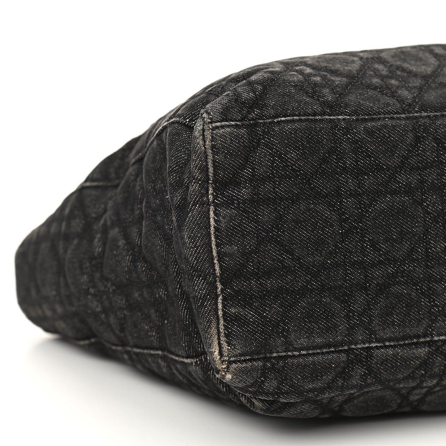 Denim Cannage Large Lady Dior Black