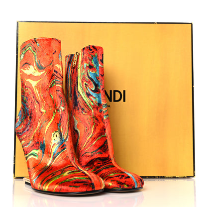 Fendi Velvet Marble Fendi First 95mm Booties 37 Georgia 9 of 9
