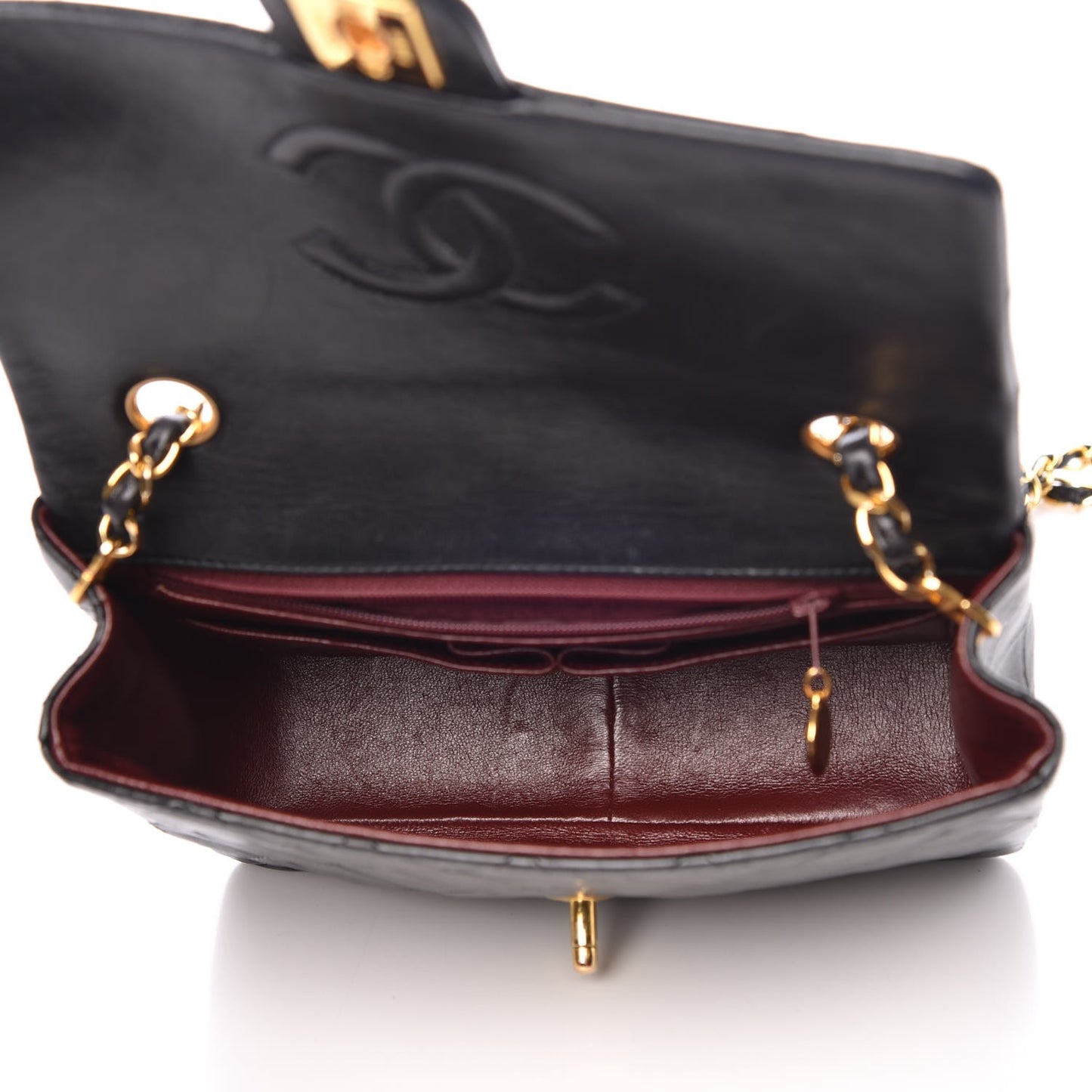 Lambskin Quilted Small Single Flap Black