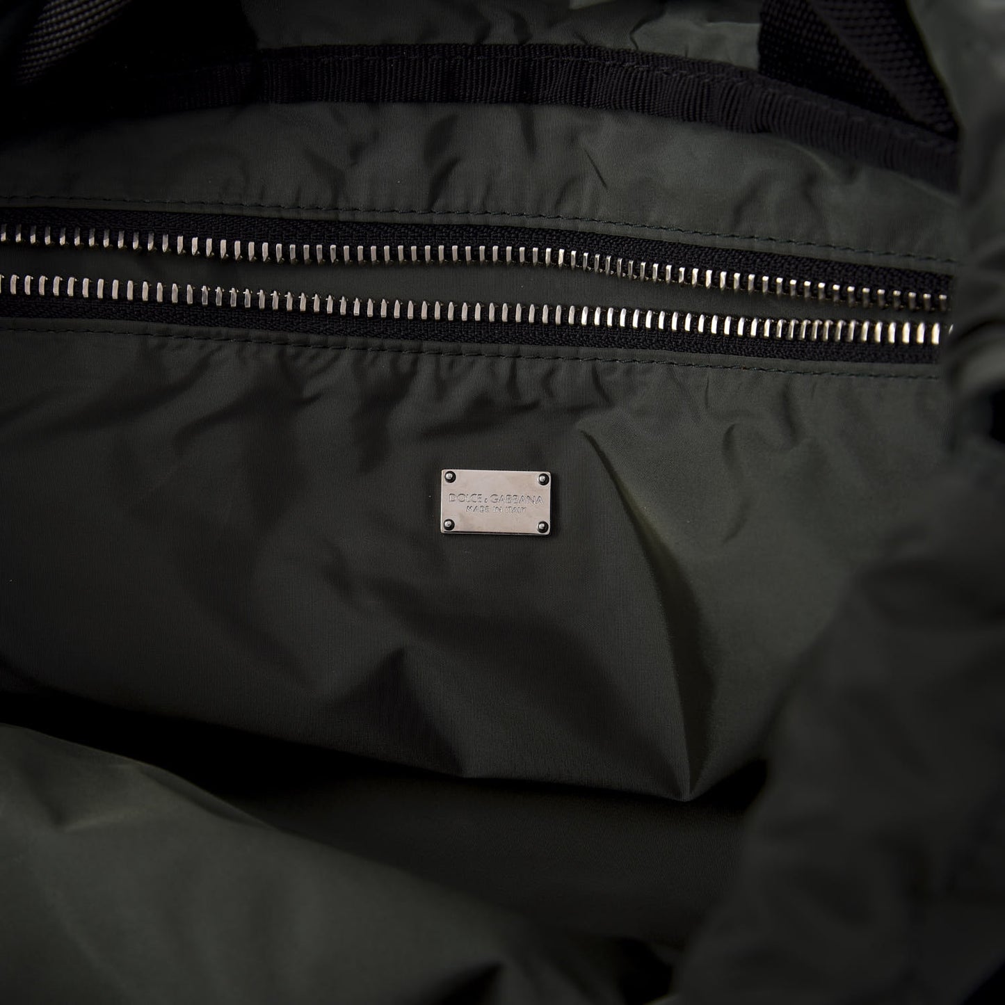 Nylon Dog Patch Drawstring Backpack Black
