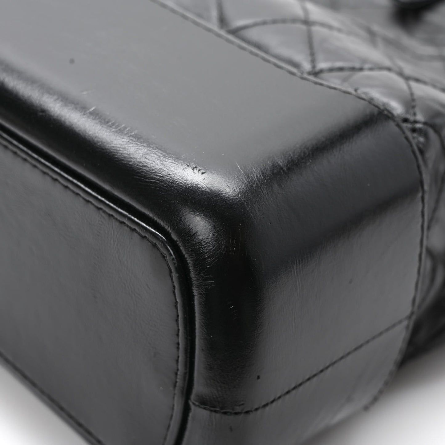 Calfskin Quilted Large Gabrielle Shopping Tote Black