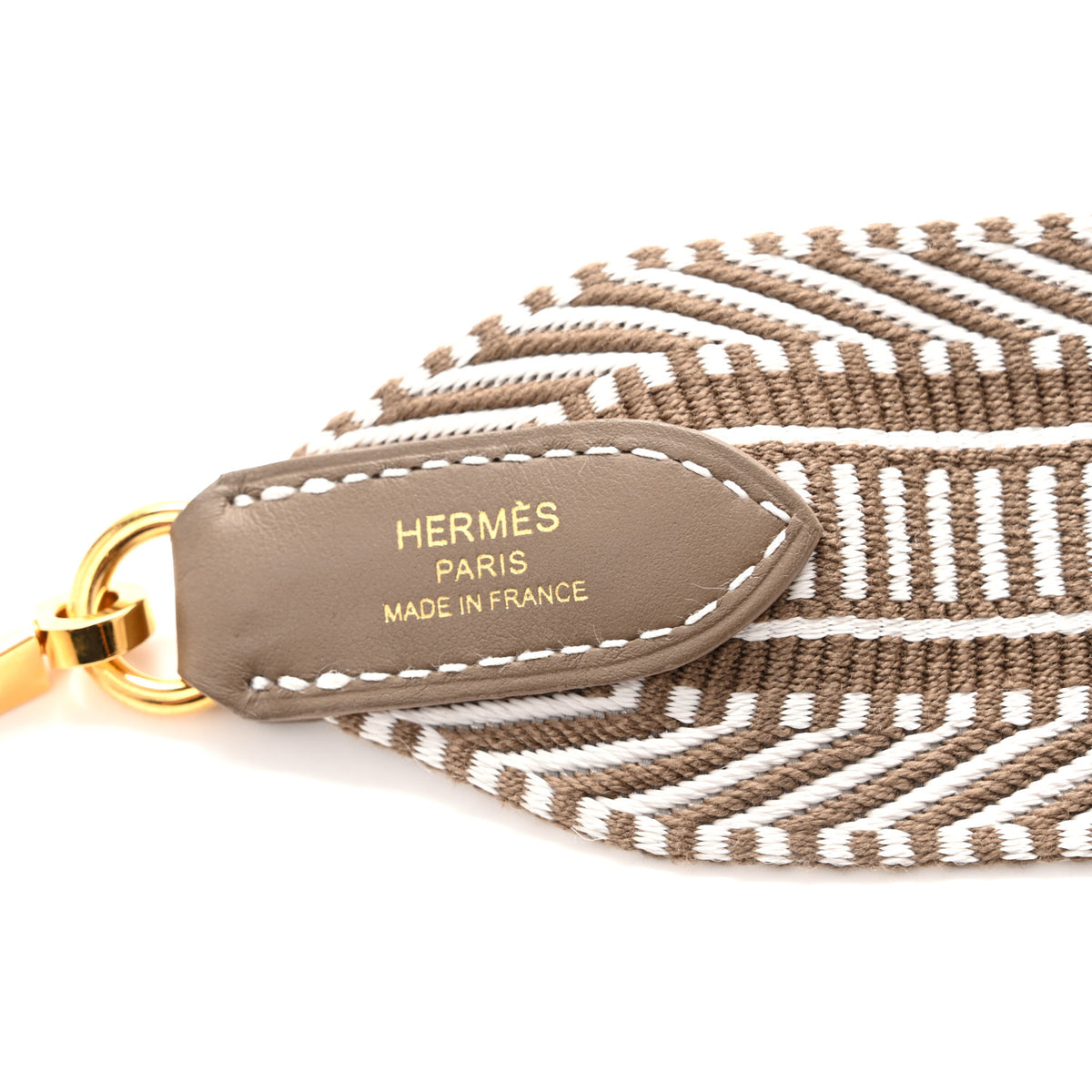 Hermes Toile Swift 50mm Sangle Cavale Shoulder Strap Gris Pale Etoupe Etoupe 3 of 4