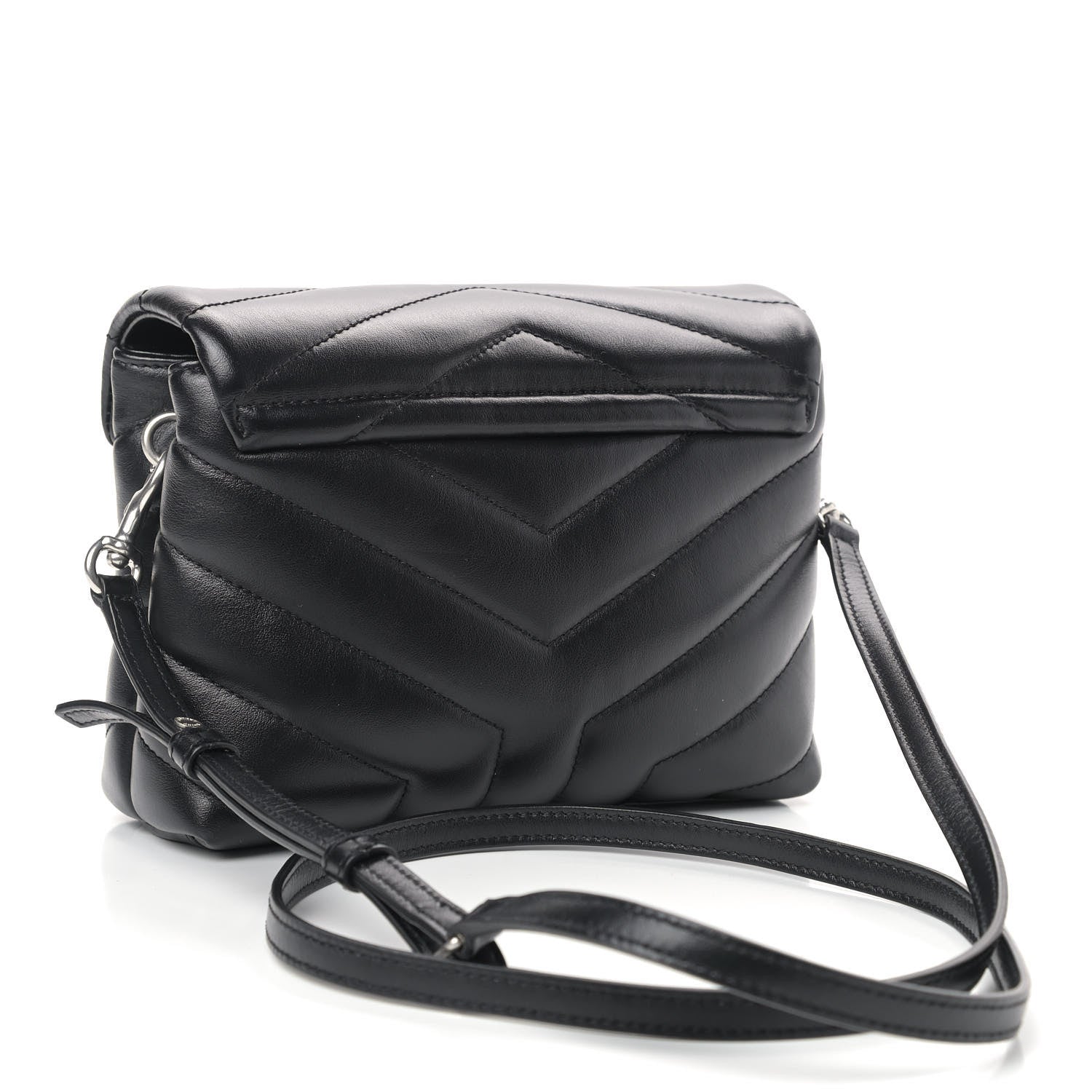 Saint Laurent Calfskin Y Quilted Monogram Toy Loulou Crossbody Bag Black 3 of 10
