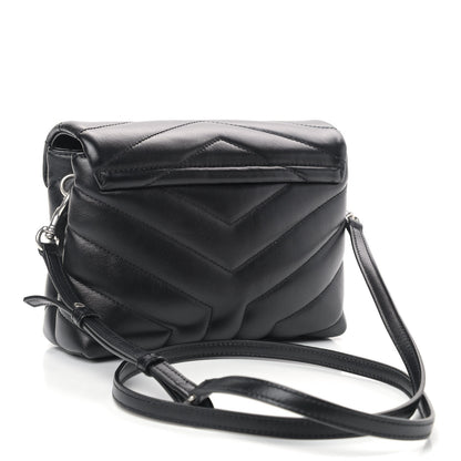 Saint Laurent Calfskin Y Quilted Monogram Toy Loulou Crossbody Bag Black 3 of 10