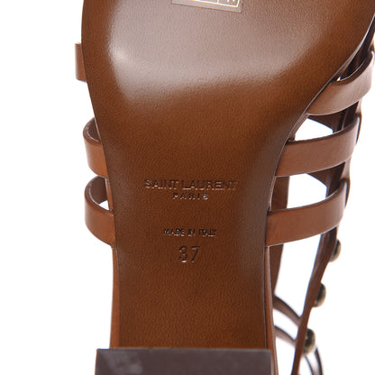 Saint Laurent Calfskin Studded Gladiator Sandals 37 Caramel 6 of 8