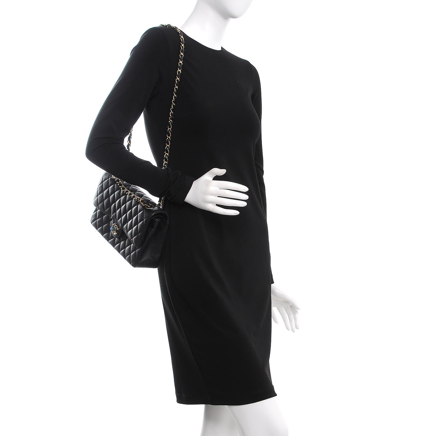 Chanel Caviar Quilted Medium Double Flap Black 2 of 8