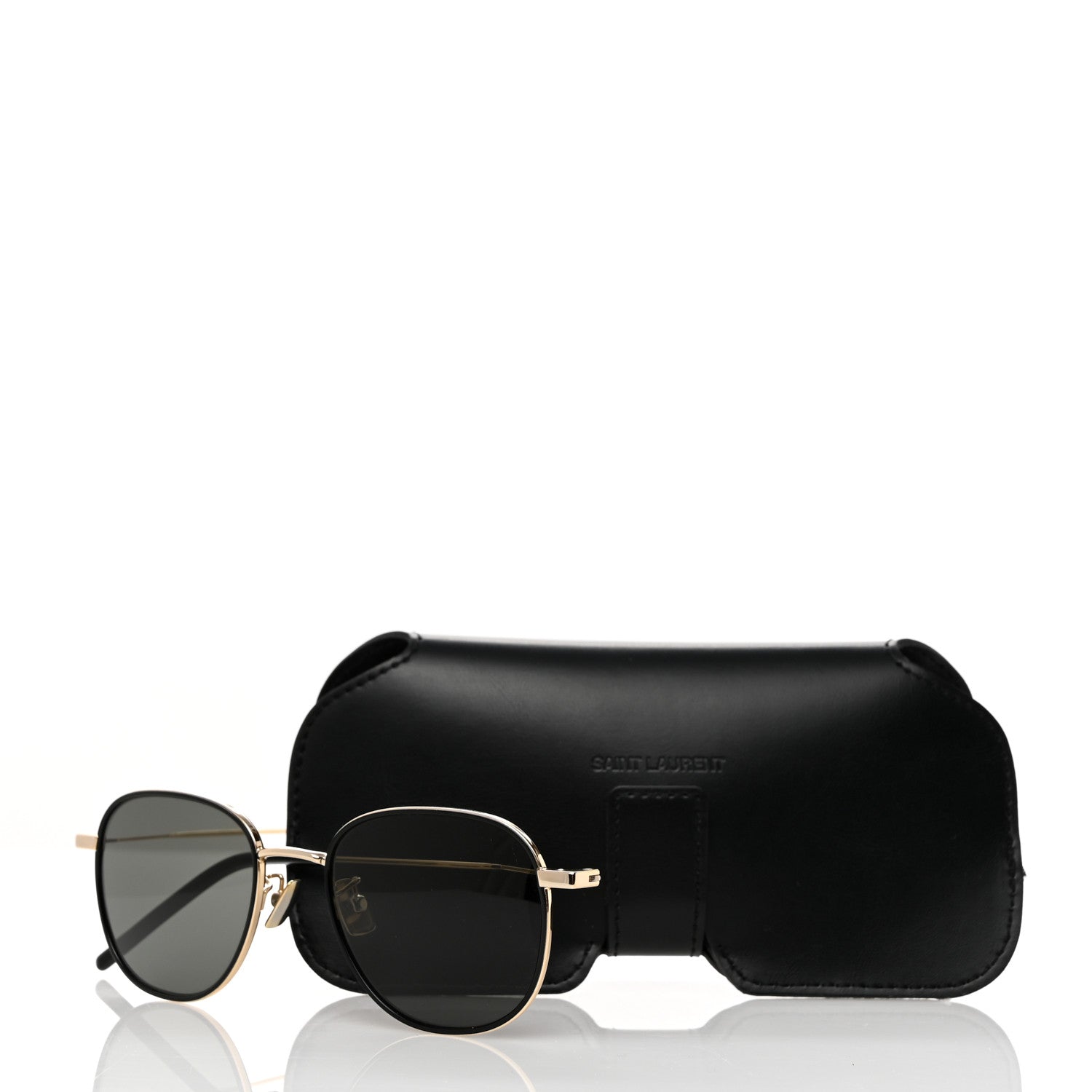 Saint Laurent Metal Aviator Sunglasses Gold Black 7 of 7