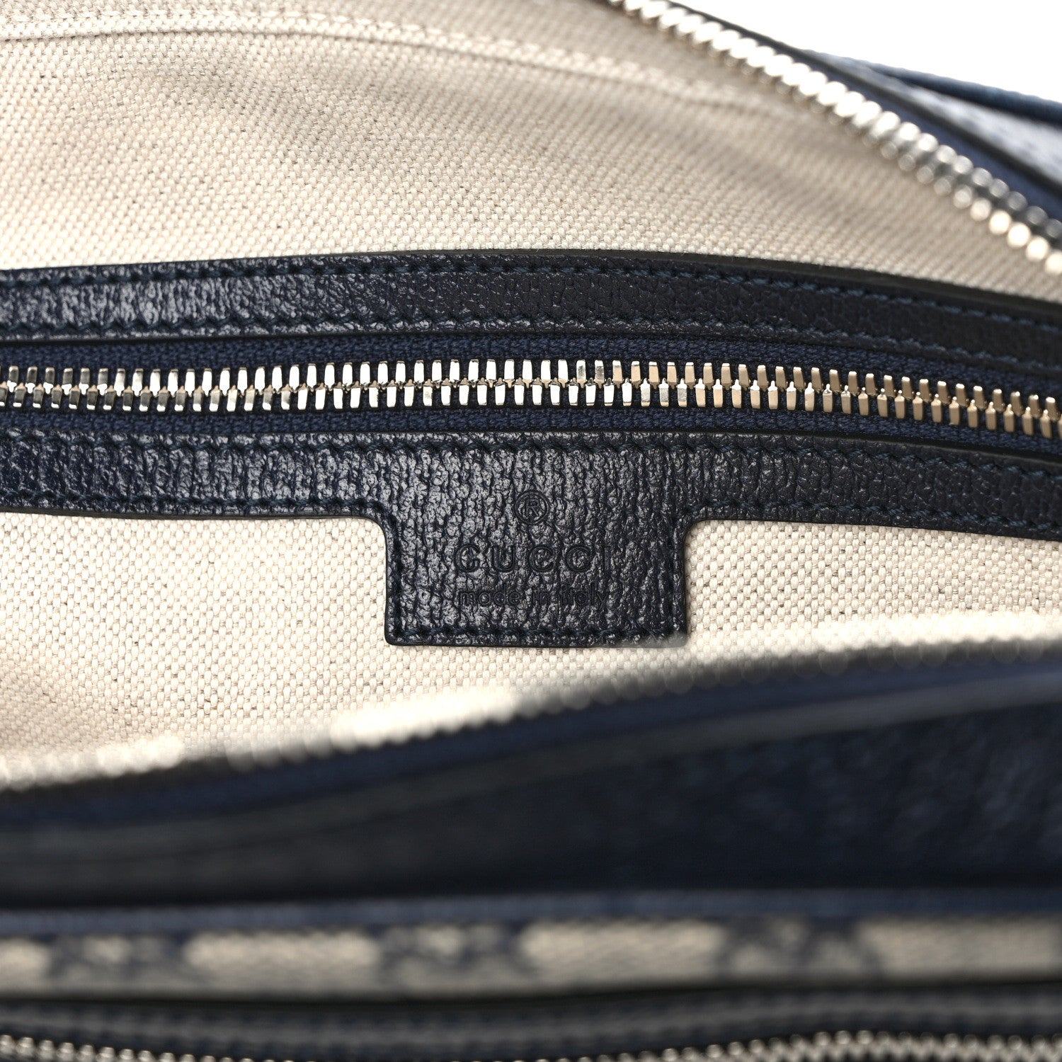 Gucci GG Supreme Monogram Textured Dollar Calfskin Web Small Ophidia Messenger Bag Beige Blue 6 of 11