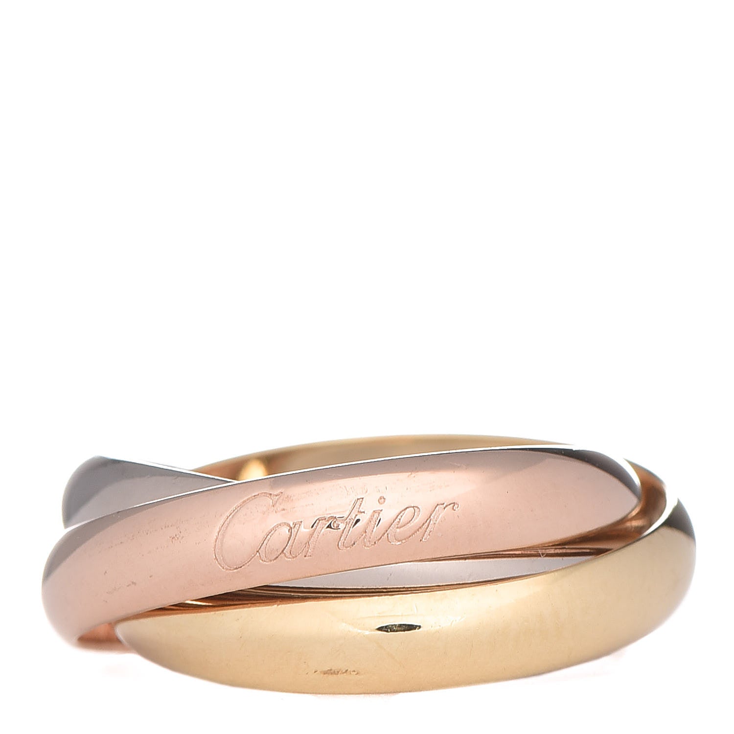 Cartier 18K Pink Yellow White Gold Classic Trinity Ring 53 6.25 1 of 5