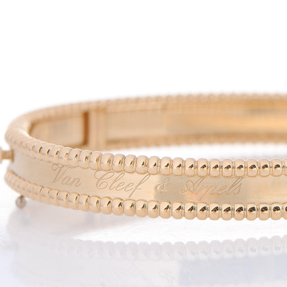 Van Cleef & Arpels 18K Yellow Gold Perlee Signature Bangle Bracelet M 3 of 8